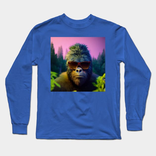 Dope Sasquatch in Nature Long Sleeve T-Shirt by Grassroots Green